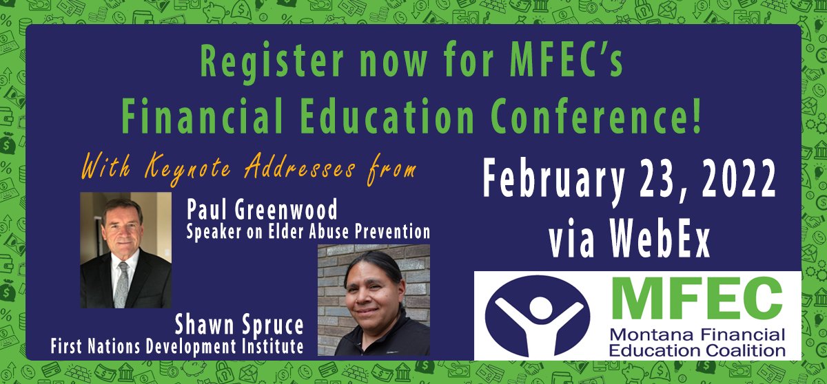 MFEC_MT's tweet image. Only one week left until the 2022 virtual Financial Education Conference. The conference is free and open to all. Register now! montana.webex.com/montana/onstag…