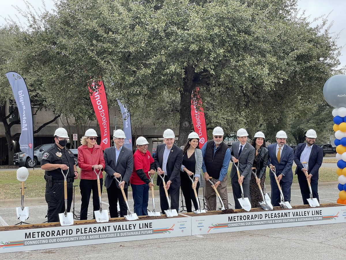 We are joined at the groundbreaking of MetroRapid Pleasant Valley by a number of local and national leaders who care deeply about this community and know the positive impact more frequent and reliable public transit will have through #ProjectConnect.