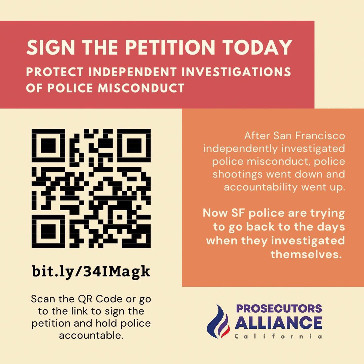 ACTION ALERT 🚨

TONIGHT: Police Commission will decide if SFPD goes back to investigating their own misconduct.

Take ACTION to keep independent investigations of police:

1. Sign the petition➡️bit.ly/34IMagk

2. Call in @ 5:30➡️#:415-655-0001
Access Code: 2495 872 3308