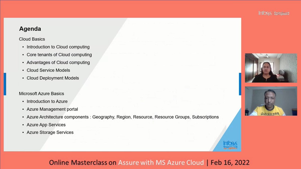 shucasm_'s tweet image. &apos;Online Masterclass on Assure with MS Azure Cloud&apos;
Learn &amp;amp; grow more with 
#InfosysSpringboard
#ForwardWithInfosys
#MSAzureCloud
@infosys