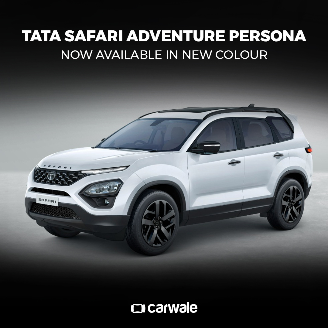 CarWale's tweet photo. #TataMotors has further expanded the colour options on the Safari #AdventurePersona special edition. The Adventure Persona that was only offered in the Tropical Mist exterior colour is now available in Orcus White shade.
Know more: https://t.co/fCOmaCeTa2
#CWNews #TataSafari https://t.co/NyJZTrRpQD