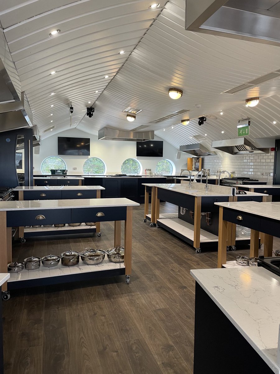 The new refurbished Cookery School thank you ⁦@HowdensJoinery⁩ it is looking good. All ready for this years classes with Nick Evans and the teams here in Padstow ⁦@RickSteinRest⁩
