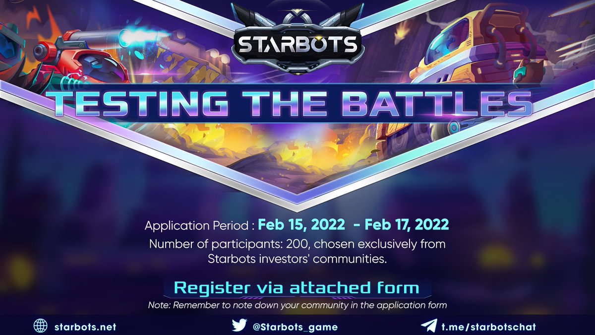 0xReactive's tweet photo. We’ve got a unique opportunity for the PARSIQ community courtesy of @Starbots_game 🙌

‘Testing the Battles’ gives 20 lucky people from our community a chance to try #Starbots testnet &amp; participate in a tournament! 

⏰Now - Feb 17
🙋‍♂️Complete this form 👇

https://t.co/bFnwF5opBt https://t.co/e6YsPk5leF