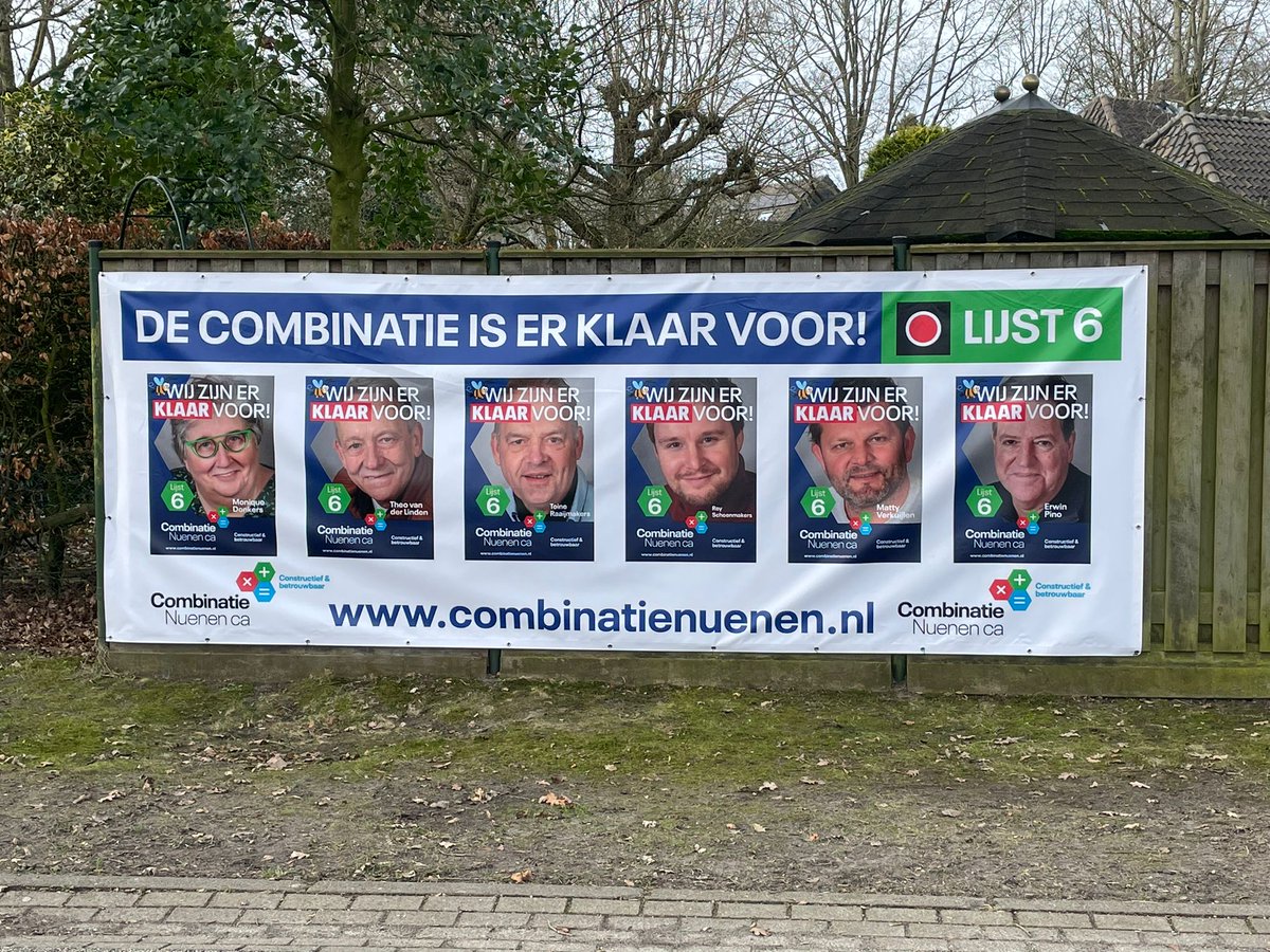 Onze banner siert de straten in Nuenen.