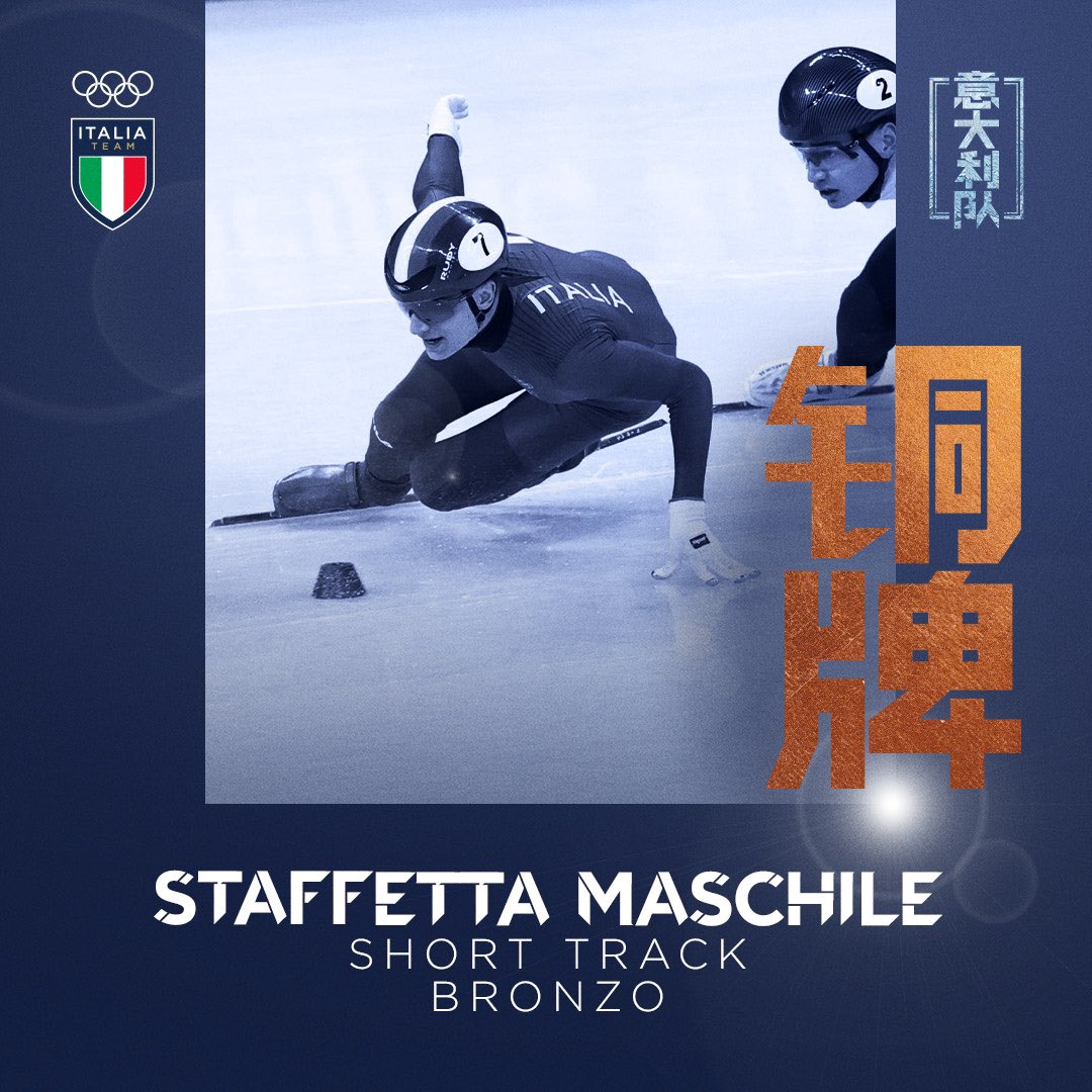 ItaliaTeam_it's tweet photo. 𝐌𝐄𝐃𝐀𝐆𝐋𝐈𝐀𝐀𝐀𝐀𝐀𝐀𝐀𝐀 𝐆𝐑𝐀𝐍𝐃𝐈𝐒𝐒𝐈𝐌𝐈𝐈𝐈𝐈𝐈𝐈𝐈𝐈𝐈𝐈𝐈𝐈𝐈! 🥳

Tommaso Dotti, Andrea Cassinelli, Yuri Confortola e Pietro Sighel terzi nella finale di #Beijing2022!

#ItaliaTeam | @fisg_it | #ShortTrack https://t.co/rpfLaJXMEF