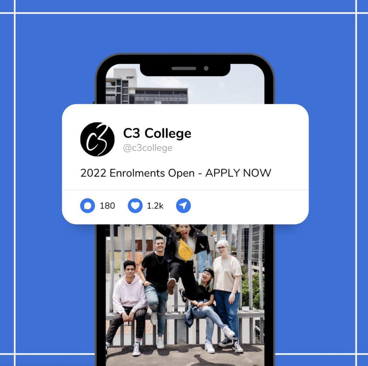 C3College's tweet photo. Our intake period is closing fast - apply now for 2022!
https://t.co/TJzYRxUcWM https://t.co/3yry3MMWI2