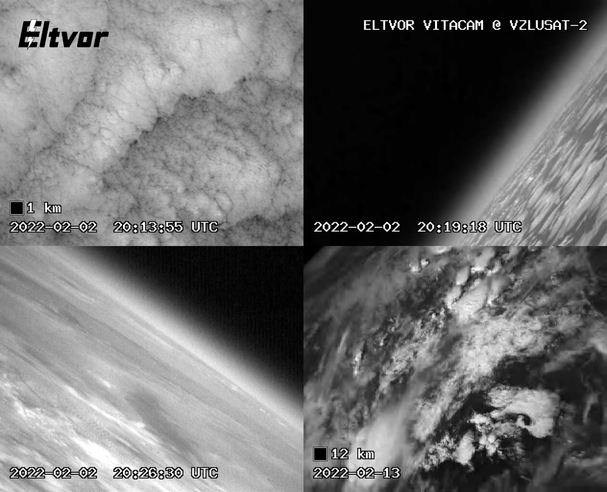 eltvor's tweet photo. We are happy to share first photos taken by
dual camera made by @Eltvor from orbit, on board of 
#VZLUSAT2. Both cameras are working properly.
Compression and donwlink of image fragments over
the UHF during comissioning was a real adventure. https://t.co/CaY0owteZ3