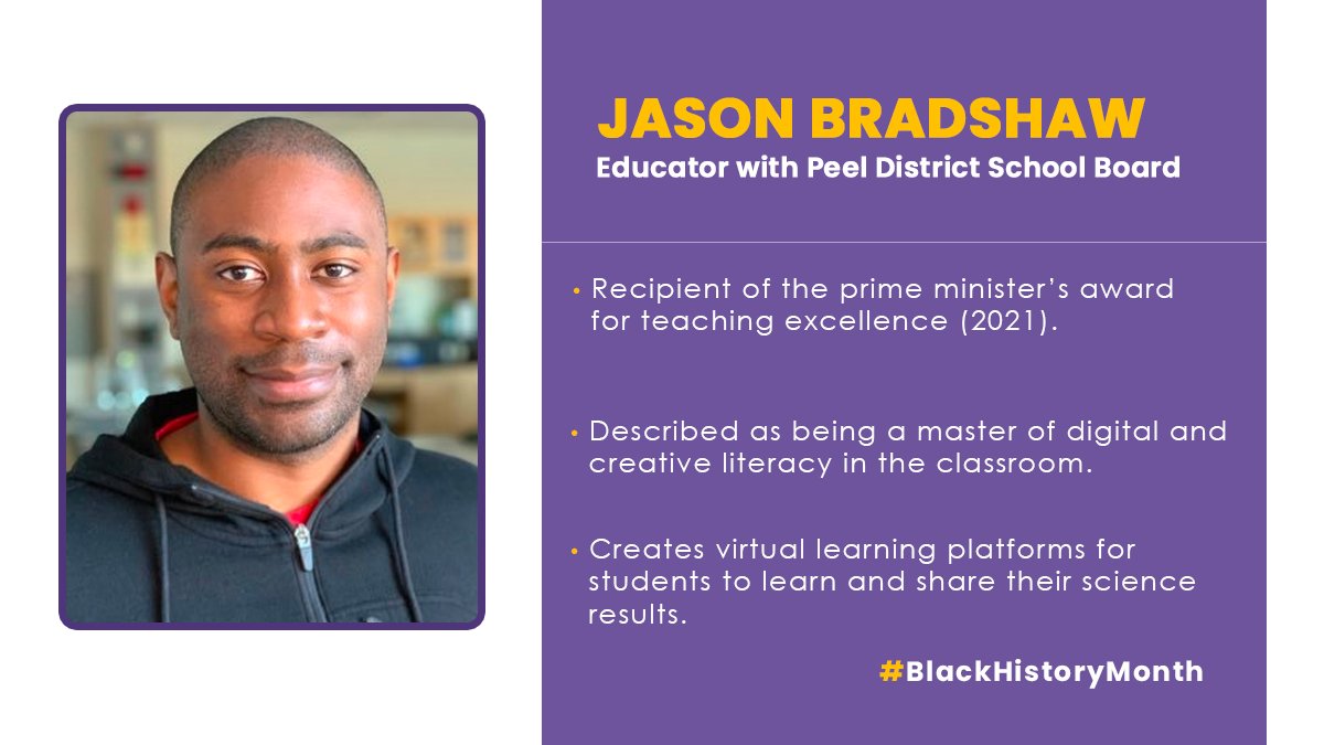 In honour of Black History today and every day, we’re seeking out Black educators and celebrating their impact. In our search, we found <a href="/JBradshaw01/">Jason Bradshaw 🇨🇦🇧🇧</a>. Recognized nationally for teaching excellence, Mr. Bradshaw is a leader in STEM education!