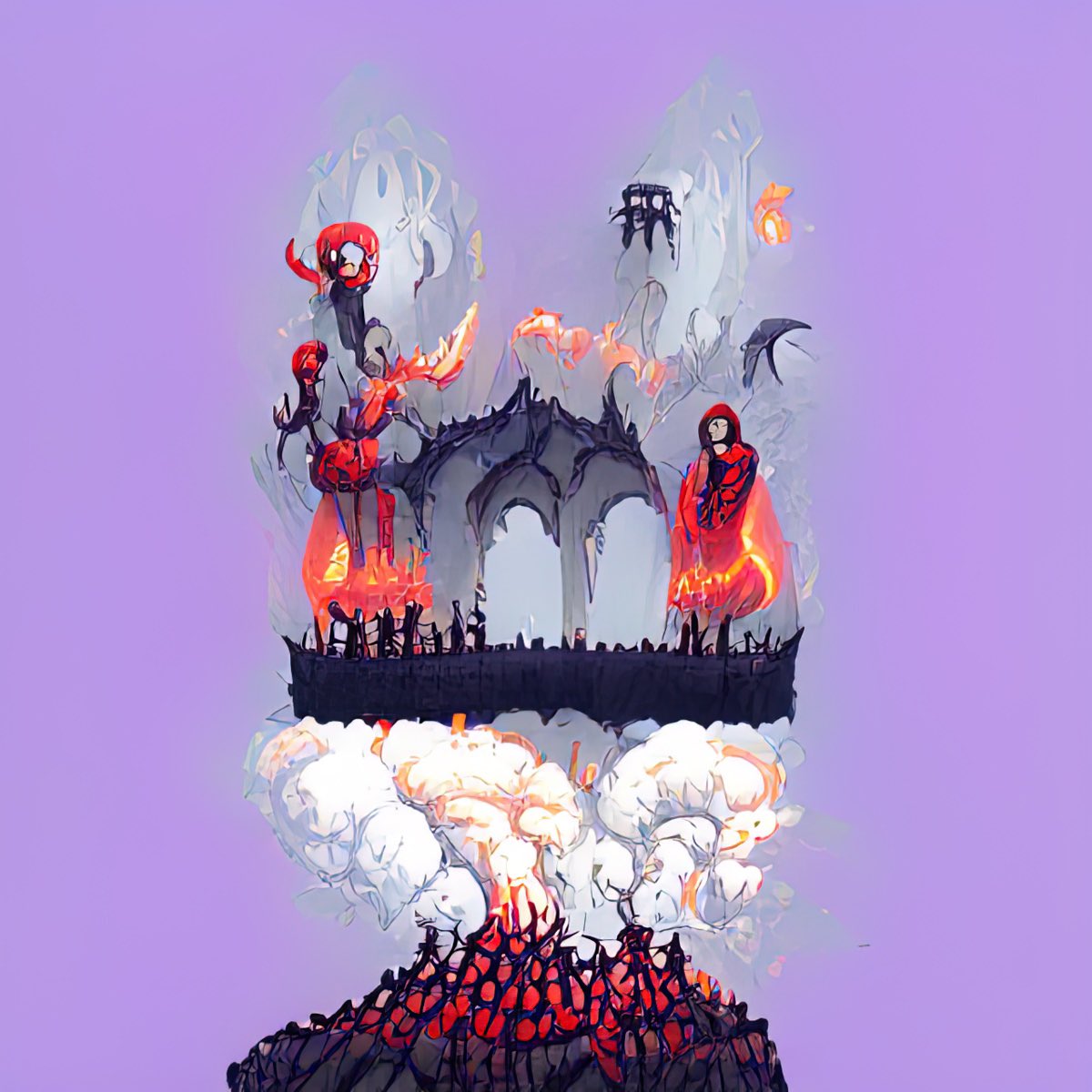 nkl_iv's tweet image. Monthly morph @dystopAI_NFT . Ghost rabbit #455 from @Redacted_Club has been to the depths of hell. Excellent interaction #TerraNFT and @SecretNetwork  #monthlymorph