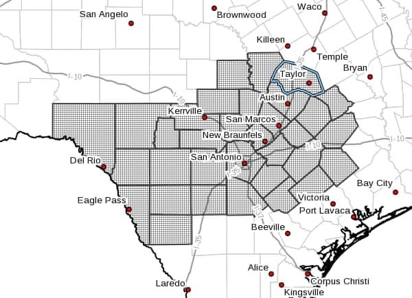 Red Flag Warning for wind &amp; low relative humidity has been issued by US National Weather Service Austin-San Antonio Texas from 9 am to 8 pm Thursday. Winds are NW 15 to 20 mph with gusts up to 35 mph. Red Flag Warning means high fire danger will exist throughout the day Thursday.