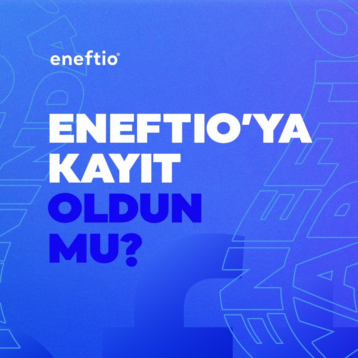 Eneftio'da ön kayıt için yerinizi almayı unutmayın!
Çok yakında!

#Eneftio #NFT