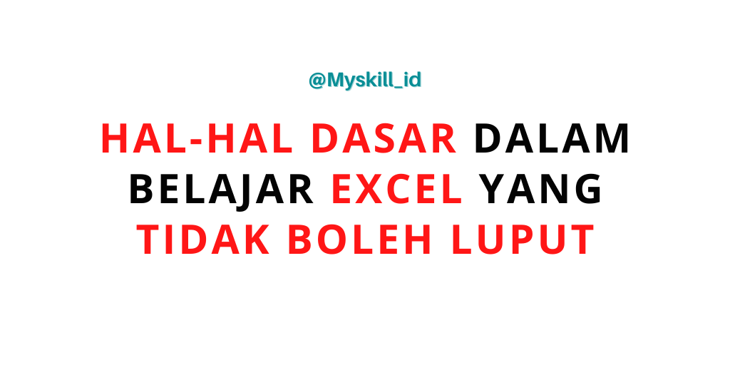 Kalau lagi belajar excel, jangan lupain hal-hal ini ya, biar kerjaan kamu jadi cepet selesai.

Sebuah utas ~