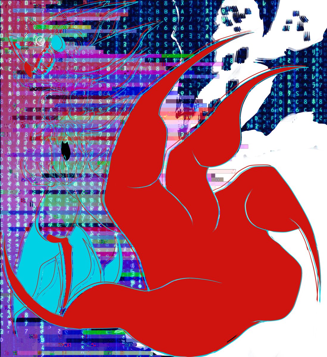 NgoziStudio's tweet photo. TW: Eyestrain, non-human body disfigurement This is Glitch's code eater form; probably the most difficult to deal with as she's quite destructive and just because you see her hands and feet doesn't mean her body is where you see it.
#glitchmtrx #encryptid #sonicexe #sonicexeoc https://t.co/sXUVs4YrQj