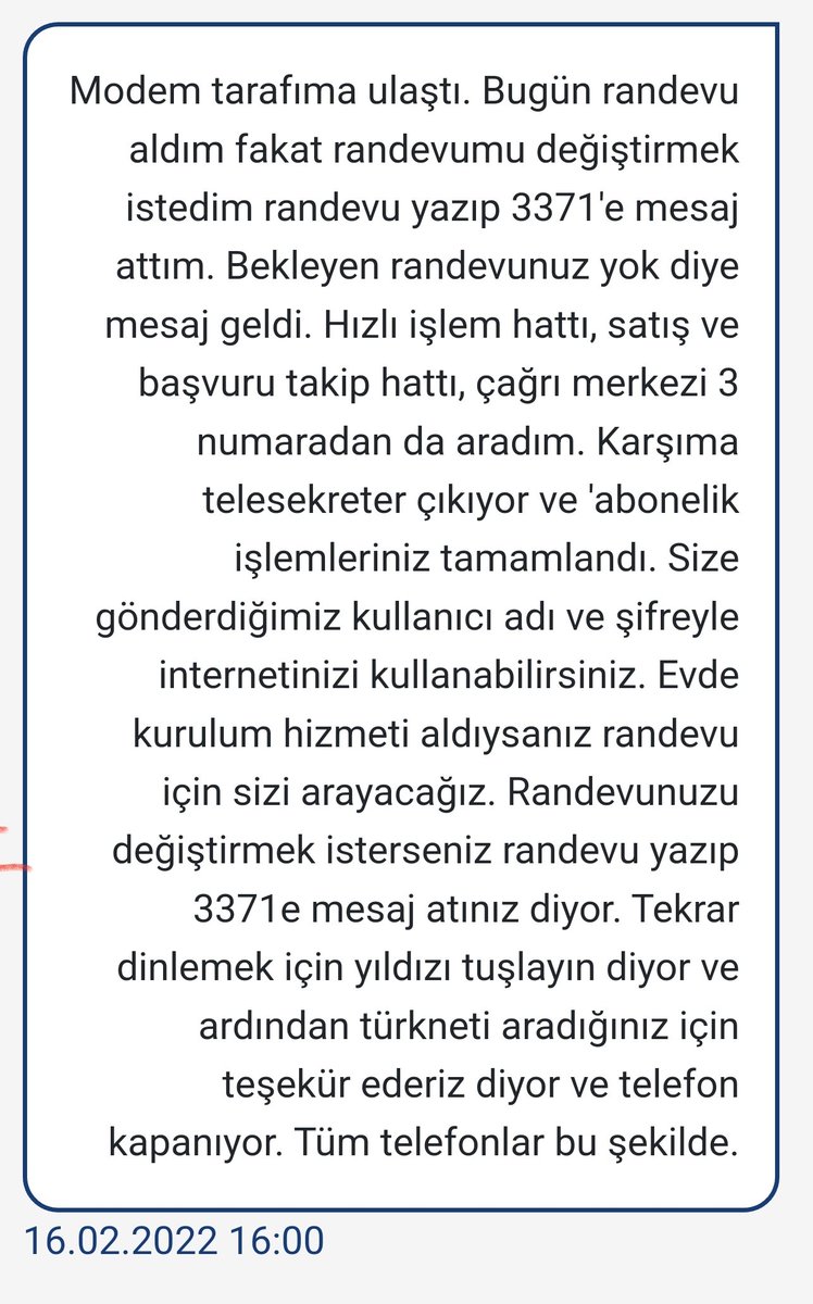 07_eren_07's tweet photo. @TurkNet @TurkNetDestek Modem tarafıma ulaştı. Randevu aldım cuma gününe fakat sistemde gözükmüyor. Müşteri hizmetlerinde sürekli telesekreter çıkıyor. https://t.co/FIcMW1jI2c