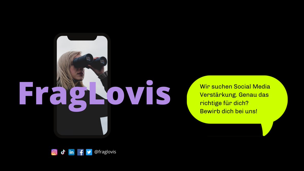 fraglovis's tweet photo. #LookingForYou Social Media Praktikant*innen für FragLovis. Ausschreibung hier: https://t.co/9cCr3beXHH
#applynow #socialmedia #support #praktikum #oldenburg #berlin https://t.co/my4TElzYEx