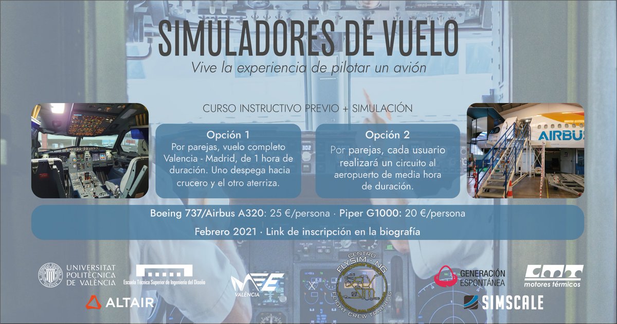Buenas tardes EUROAVIAns! 
Al igual que el año pasado, se mantienen la experiencias de los simuladores de vuelo de la mano de Flysim-ng.