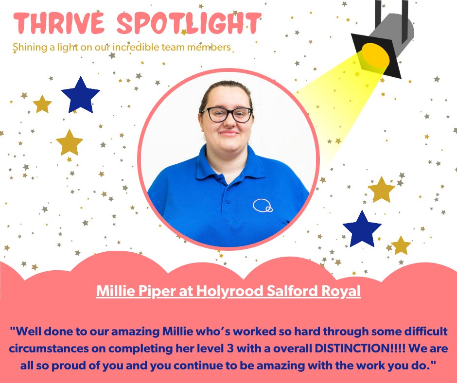 Some fantastic new Spotlight Nominations for our teams at both Holyrood Salford and Salford Royal... Keep inspiring #thrivechildcare