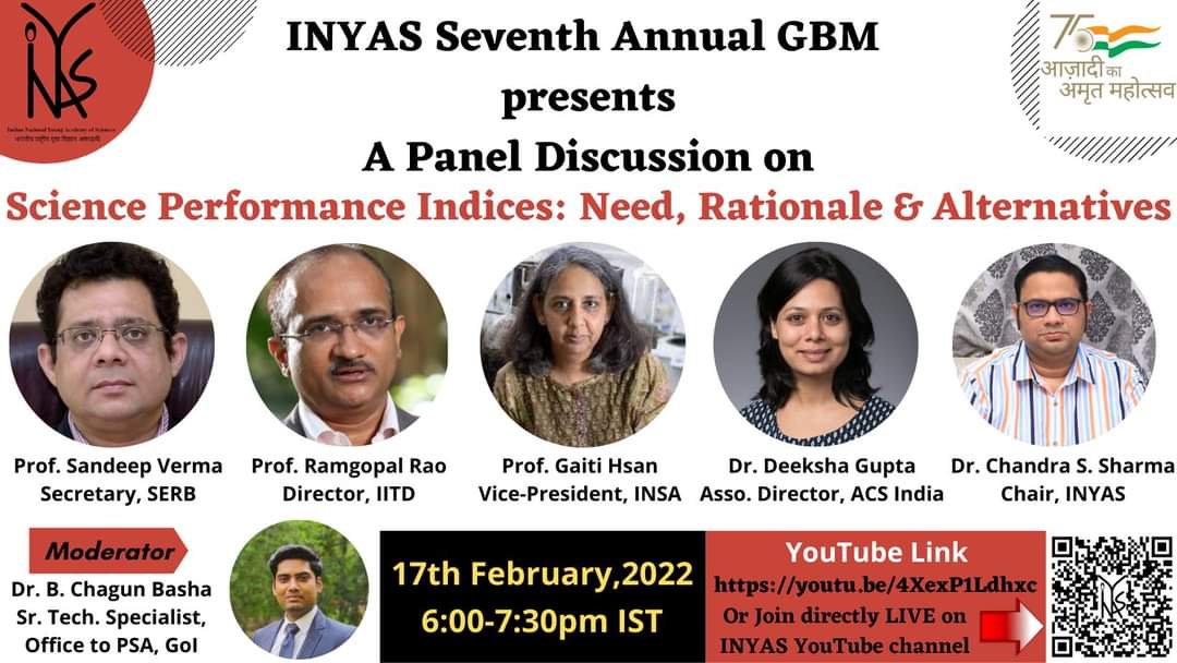 #INYASGBM2022
<a href="/INYAS_INSA/">Indian National Young Academy of Sciences (INYAS)</a> invites you all to join 7th annual GBM starting from tomorrow (Feb. 17-20, 2022).
Major Highlights of Day 1: Public Lecture, Inaugural session, A Panel discussion.
<a href="/DrJitendraSingh/">Dr Jitendra Singh</a> <a href="/IndiaDST/">DSTIndia</a> <a href="/insa_academy/">Indian National Science Academy (INSA)</a>
<a href="/GlobalYAcademy/">Global Young Academy</a>
<a href="/srivaric/">chandra Srivari</a> <a href="/PIBDST/">PIB_Science and Technology</a> <a href="/IAPartnership/">InterAcademy Partnership (IAP) 🌍 #science #health</a>