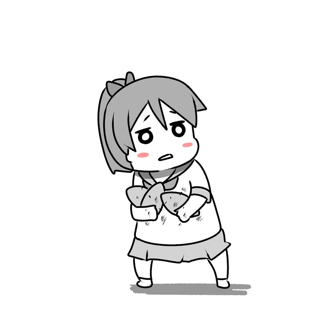 敷波(艦これ) 「サツマイモを盗んでしまった敷波 」|Mr.Aのイラスト