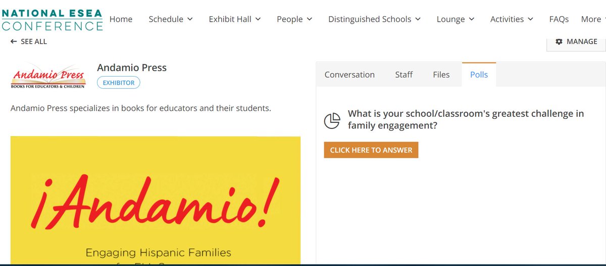 What is your class/school's biggest challenge to family engagement? Go to my virtual booth at #ESEA2022 and share with us. …onaleseaconference22.us2.pathable.com/organizations/…