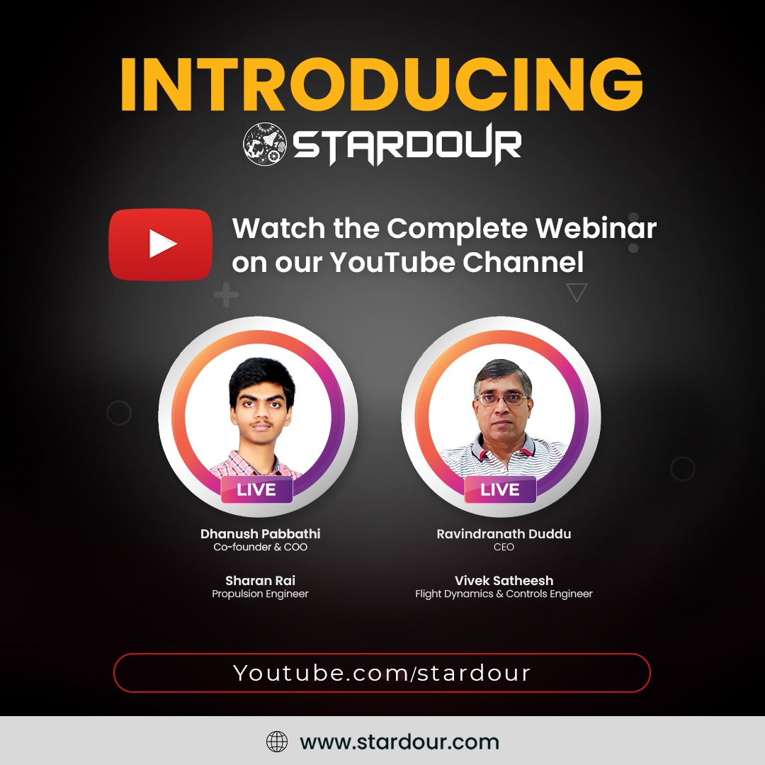 stardour's tweet image. Watch the Complete Webinar &quot;Introducing Stardour&quot; here: youtube.com/watch?v=9k0oSL…

#stardour #indianspacetech #startupindia #spacetech