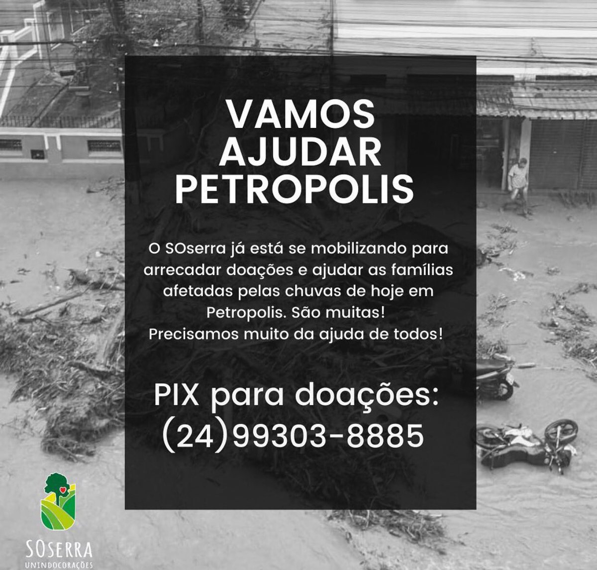 tracklist's tweet photo. Após grandes chuvas na região, Petrópolis está em estado de calamidade pública e já soma mais de 38 mortos, além dos feridos e desabrigados.

Para quem puder ajudar, a SOSerra está arrecadando doações para ajudar as famílias atingidas. https://t.co/VB7H1jk4Vt