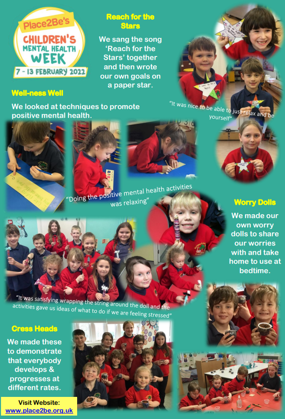 Children at Northlew & Ashbury Primary took part in Children's Mental Health week 7th - 13th Feb, making their own worry dolls, cress heads and writing their own goals on paper stars #wellness #childrensmentalhealth #reachforthestars