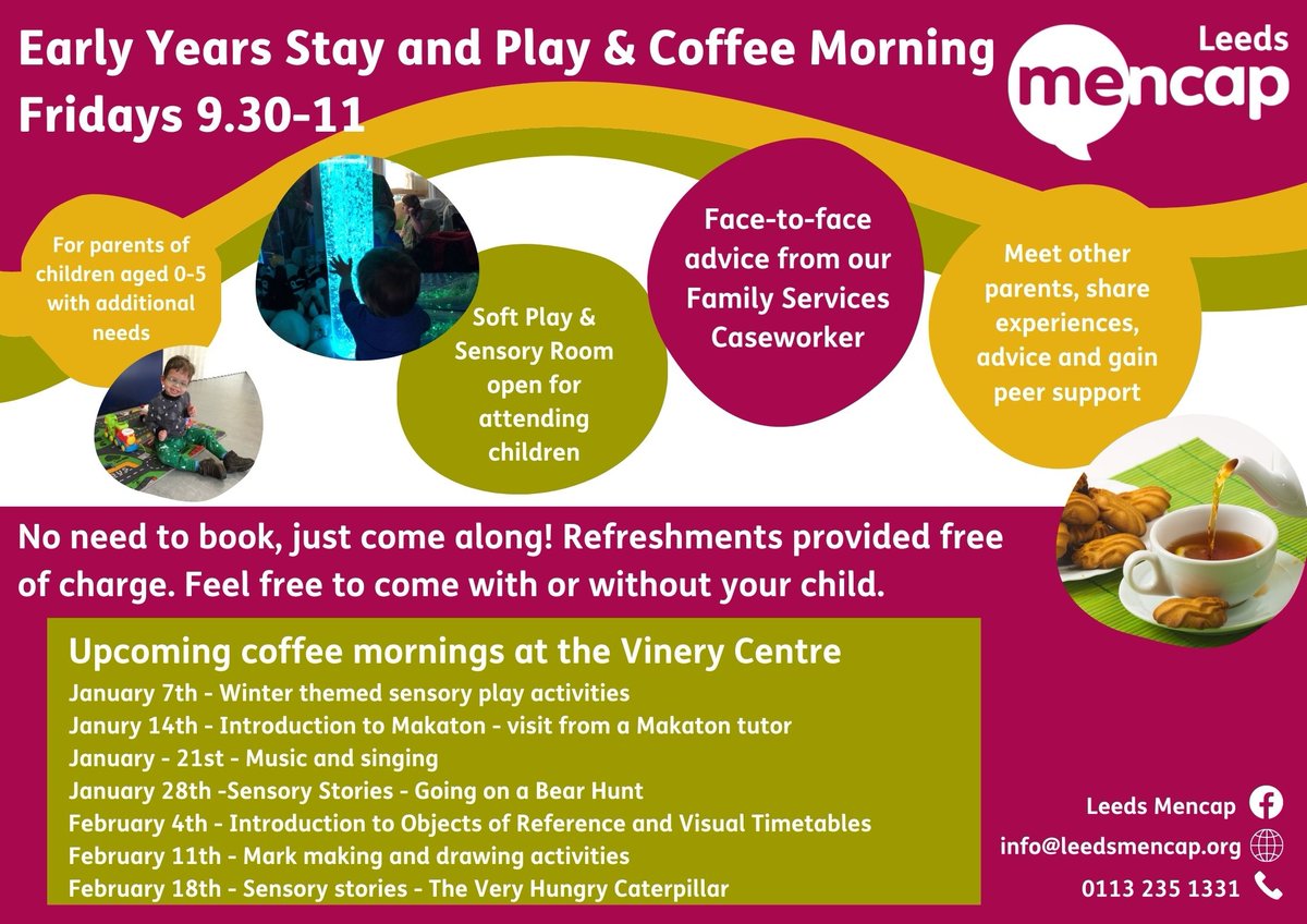 Join us for a stay and play coffee morning this friday, these sessions are a great way to meet other parents and get support. The theme for this week is sensory stories and we will be looking at The Very Hungry Caterpillar as an example. We hope to see you there❤️☕