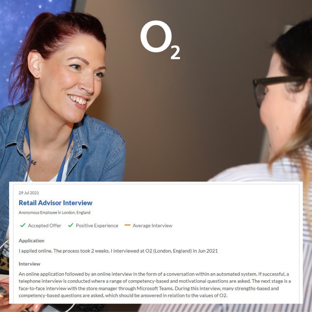 O2Careers's tweet image. On Glassdoor, interviewees can leave their feedback and hints on our interview process. These reviews offer insight into our process from the perspective of an applicant across several roles and departments. Take a look. #WhyO2

➡️ - tiny.cc/O2-Interviews