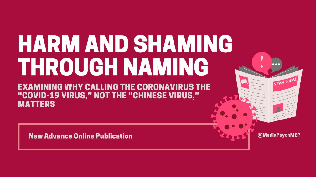 MediaPsychMEP's tweet photo. From alpha to #omicron: the WHO advised against naming pathogens after their country of discovery in an effort to fight racial prejudice. Yet, some politicians and media outlets continue to refer to Covid-19 as the ‘Chinese virus’ – with what effect? (1/6) https://t.co/CUo5ZCjvSn