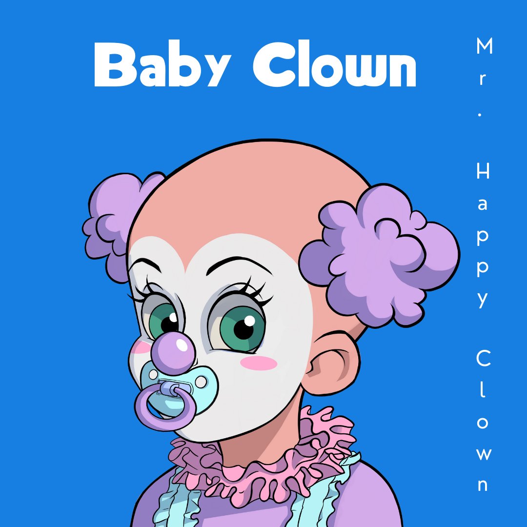 Baby Clown loading ! 

All the holders of presale has a FREE airdrop of a Baby Clown with many utilities:
💎VIP in the Halloween Circus Party
💎Merch discount
💎ICO of $PAYASO token
💎Airdrops and more.

It will be sent in a few weeks. 

How cute do you think they are?

#NFTmint