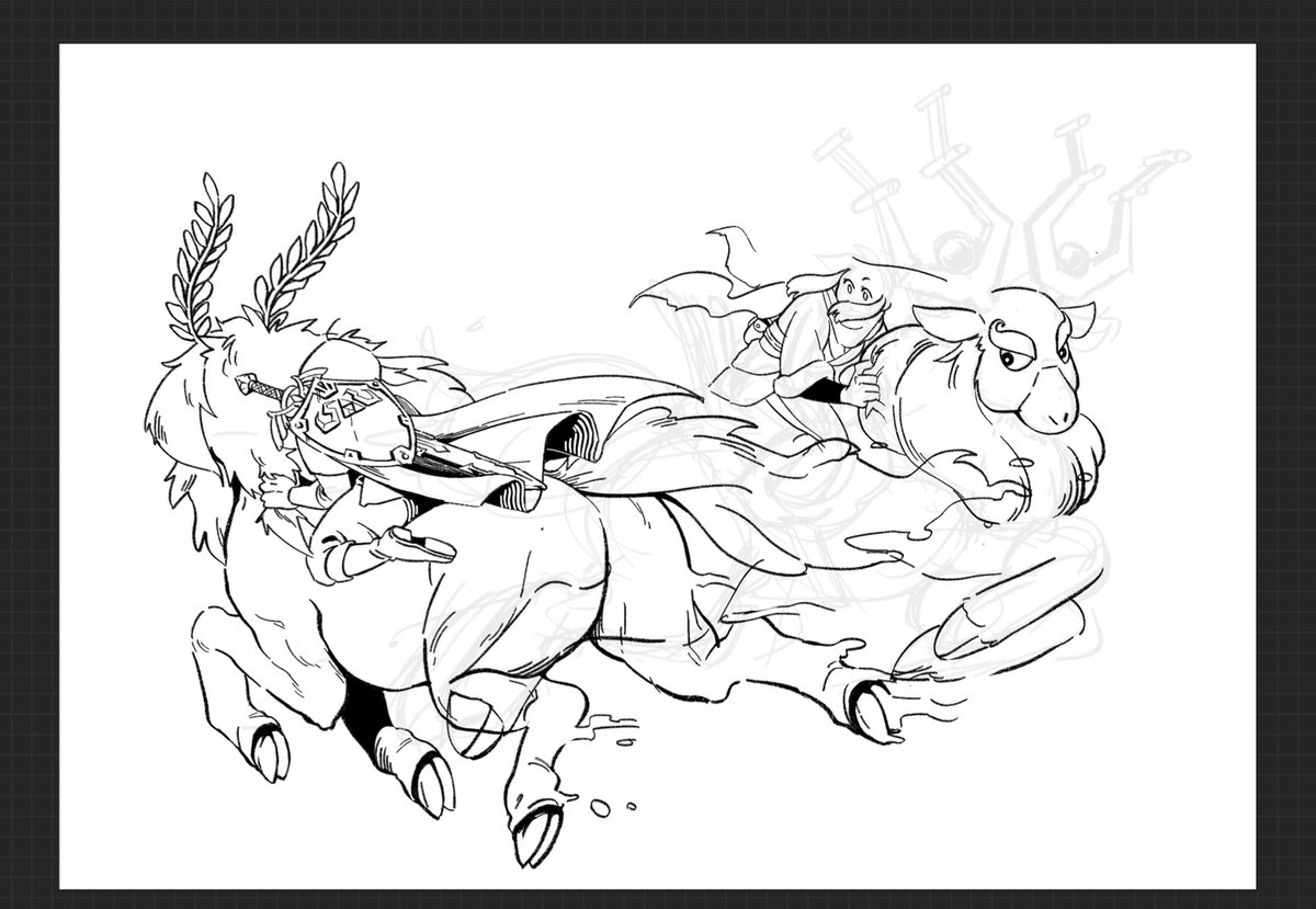 (wip) I'm feeling sick due cramps but I rly wanna finish inking this one today 😭 