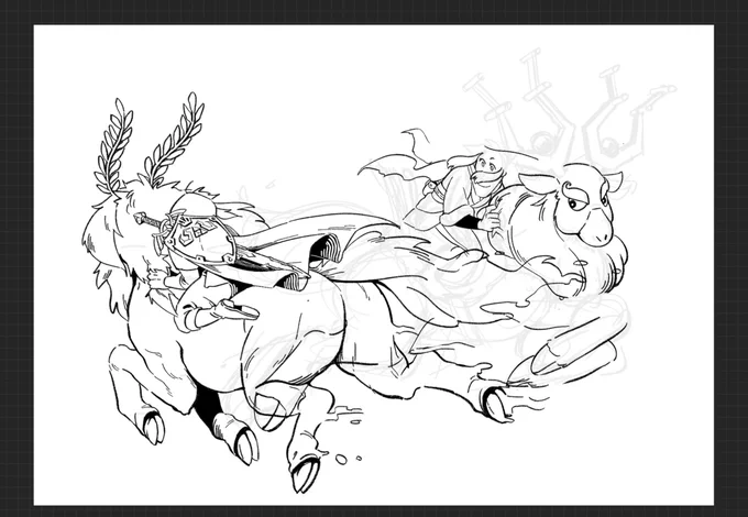 (wip) I'm feeling sick due cramps but I rly wanna finish inking this one today 😭 