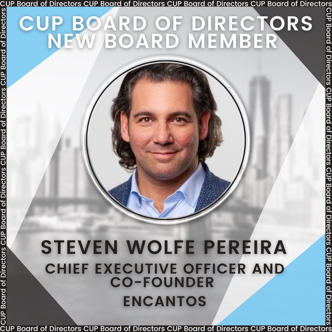 CUPUSA07's tweet photo. CUP is delighted to announce a new board member, @wolfepereira , Chief Executive Officer and Co-Founder, @encantos to the CUP Family.
#CUPLeadership #Inspire #Elevate #Empower #cup15 #cupfamily #hackingdiversity #seatatthetable https://t.co/1zOdNcyH4a