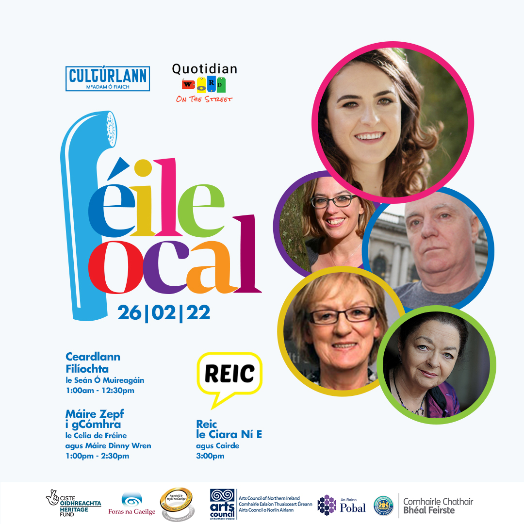 Culturlann's tweet photo. ✍🏻FÉILE🔹FOCAL🗣

Ciara Ní É agus Cairde 

📆 26/02/22
⏰ 3in - ar aghaidh
📍 Cultúrlann MacAdam Ó Fiaich
🔗https://t.co/RRLmv5bPMK
📧 tuilleadh eolais: bronagh@culturlann.ie

Ticéidí ar fáil anois! 

@MiseCiara @reic

#gaeilge #féilefocal #júcbhocsa #REIC #changingthemessage https://t.co/lhXhYzQxp1