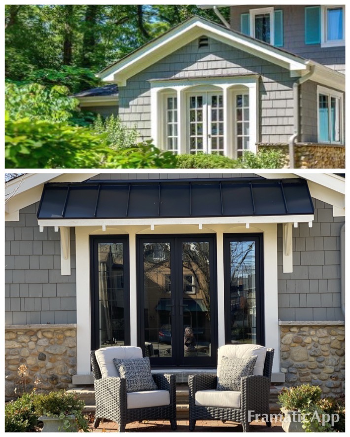 Before and after side entrance.