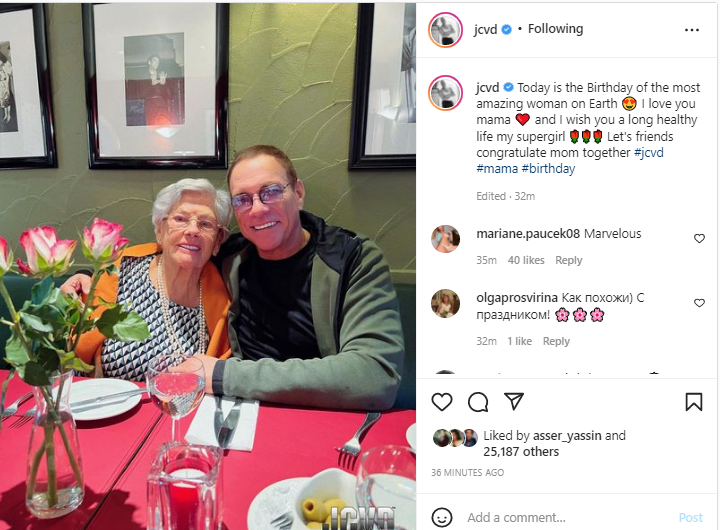 فان دام يحتفل بعيد ميلاد والدته بصورة لهما ورسالة خاصة