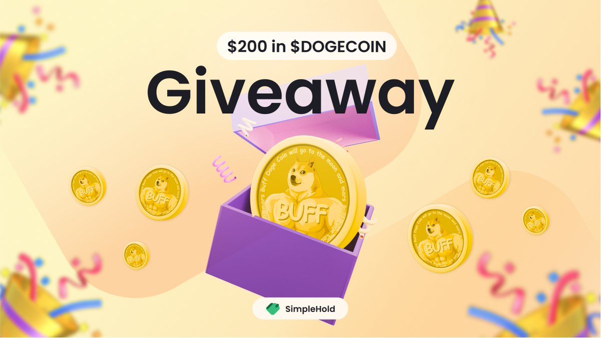 LET’S HAVE $200 $DOGECOIN #GIVEAWAY
Simple steps:
1. Follow <a href="/SimpleHold/">Crypto Pietro</a> &amp; <a href="/buffdogecoin/">Buff Doge Coin</a>
2. Like and retweet this post
3. Follow simplehold_io and buffdogecoincommunity on Instagram
4 winners will be picked randomly in 48 hours🎉
Good luck!🙌
#SimpleHold #buffdogecoin