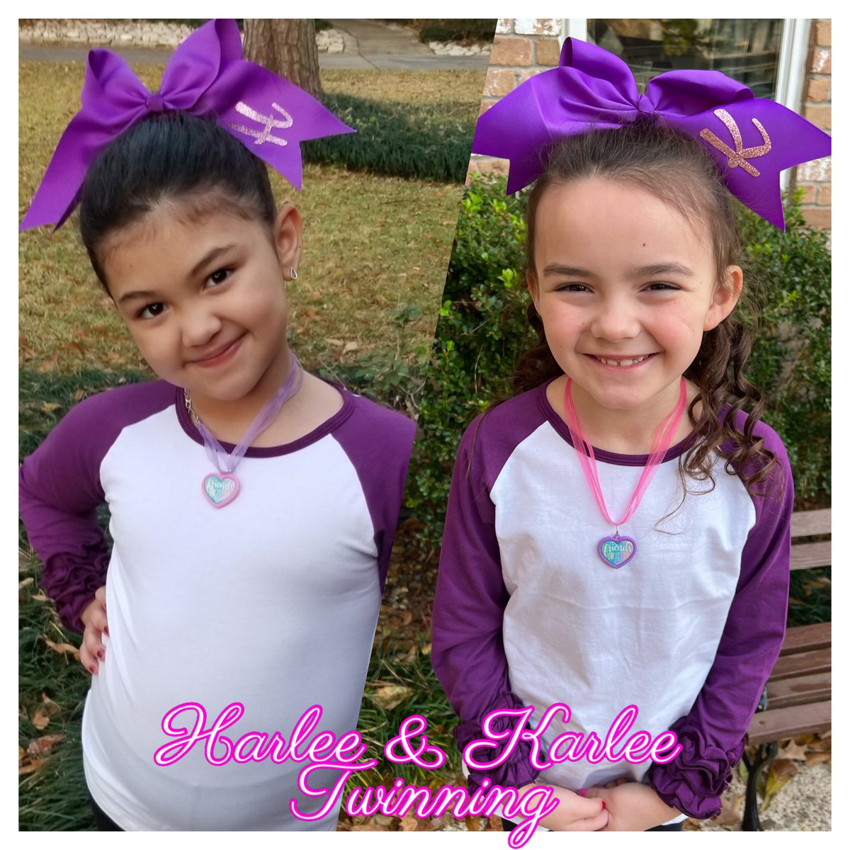 DiazKell_Tech's tweet photo. Harlee &amp; Karlee "Twinning" for Friendship week @HumbleISD_WHE 💖💜💖💜 https://t.co/SAqAS7Uzoh