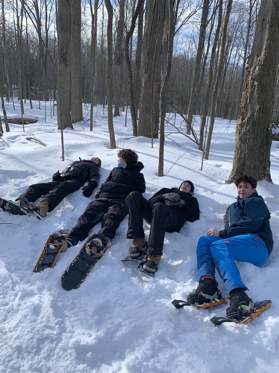 ICErgaio's tweet photo. 9E had a wonderful winter day yesterday enjoying some outdoor activities! Huge thanks to @ALIVEOutdoors for showing us how to snowshoe, cross-country ski, skate, and especially, appreciate the beauty of nature! Such fun memories #yorklearns #ICEwrites @theyorkschool https://t.co/63UvxD4c5e