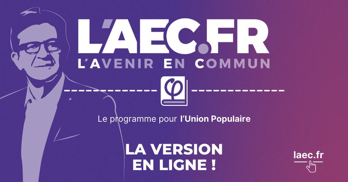 lunionpopulaire's tweet photo. 🟣Découvrez sans plus attendre, en ligne et gratuitement, le programme de l'#AvenirEnCommun sur https://t.co/bby41UM9N2
#ProgrammeMelenchon
#Melenchon2022 https://t.co/2ZpwQs5CJv