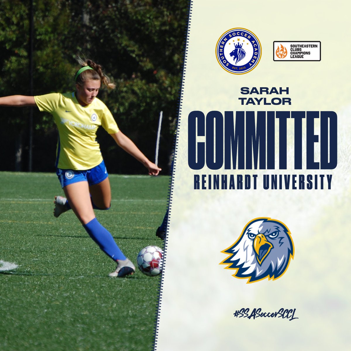 _ssasoccer's tweet photo. COLLEGE COMMITMENT 🎓
Congratulations to Sarah Taylor on her commitment to the Reinhardt University women's soccer program.
Outstanding achievement👊👊👊
#iplayssa #ssasoccer #ssaelite https://t.co/My5mTqyuE0