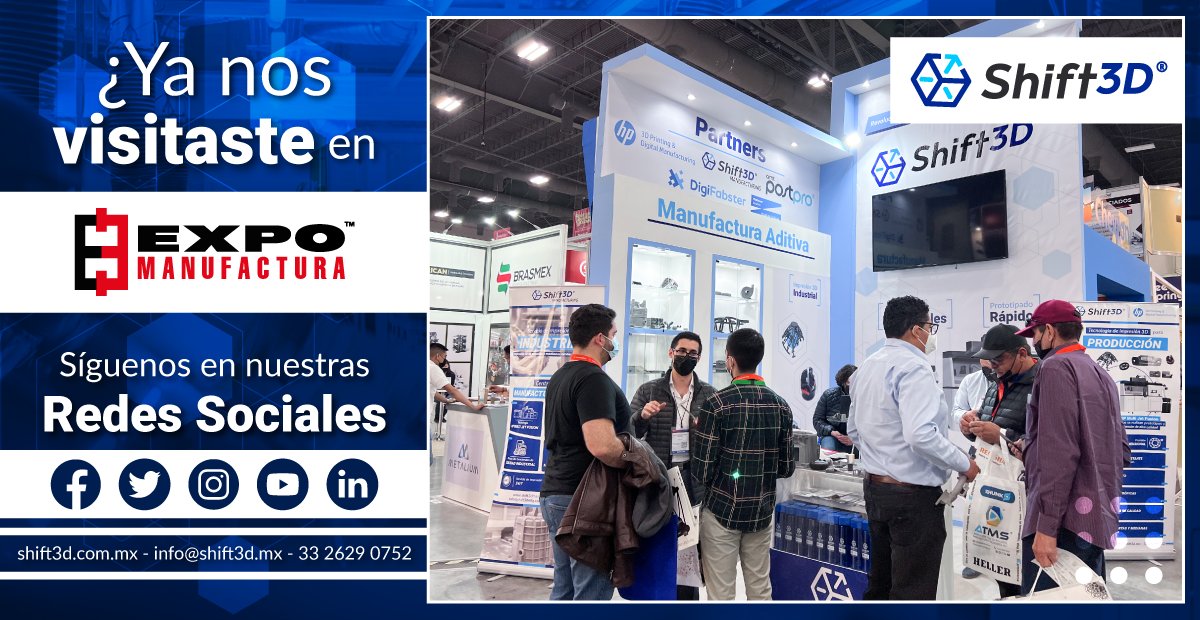 Segundo día en <a href="/expomanufactura/">EXPO MANUFACTURA®</a>. ¿Ya nos visitaste? 🙋‍♂️

En <a href="/Shift3d_/">Shift 3D</a> nos especializamos en tecnologías de manufactura aditiva.

¡Te esperamos! 📍 STAND 430
.
.

#tecnología #3dprinting #impresion3d #ingenieria #ingenieríaindustrial #ingenieriamecanica #producción #Prototipos