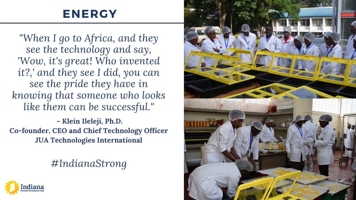 Indiana Economic Development Corp. (@indiana_edc) on Twitter photo In 2016, Drs. Klein and Reiko founded <a href="/juatechnologies/">juatechnologies</a> to enable smallholder farms and households across the world to dry fresh foods into shelf-stable, nutritious food products using solar energy. #BlackHistoryMonth In 2016, Drs. Klein and Reiko founded <a href="/juatechnologies/">juatechnologies</a> to enable smallholder farms and households across the world to dry fresh foods into shelf-stable, nutritious food products using solar energy. #BlackHistoryMonth