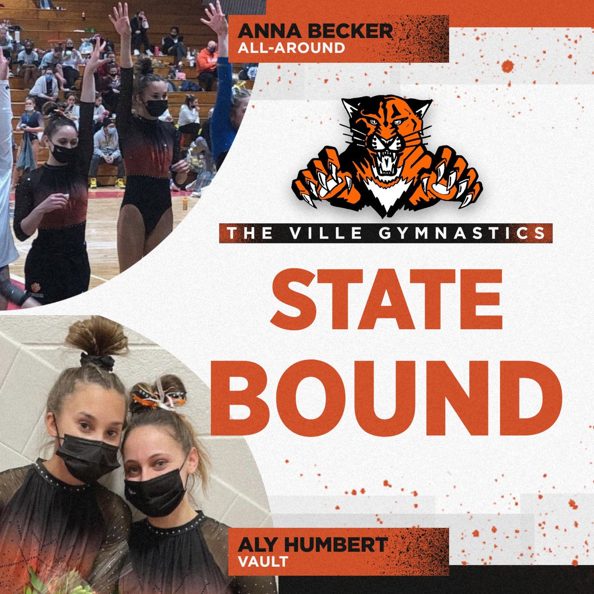 Anna Becker will compete in the all-around competition and Aly Humbert will compete in the vault at the state tournament in Palatine. The competition begins at 2:00pm on Friday