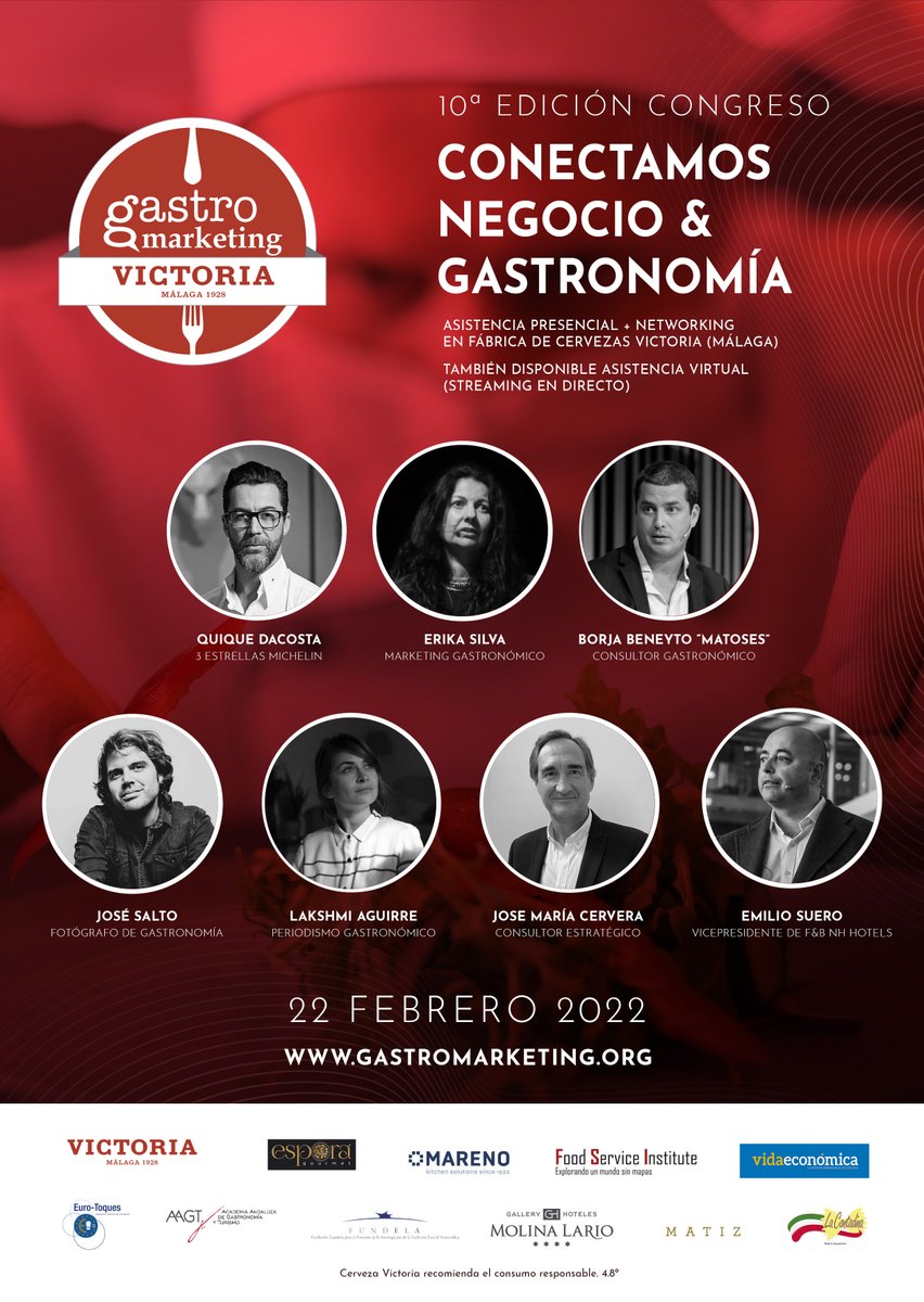 Si quieres conocer las últimas tendencias de #GastroMarketing apúntate al evento más importante de Europa. 

Lo puedes seguir online desde cualquier país del mundo gastromarketing.org

Nos vemos el 22 de febrero para hablar de las claves del #marketinggastronomico para 2022.