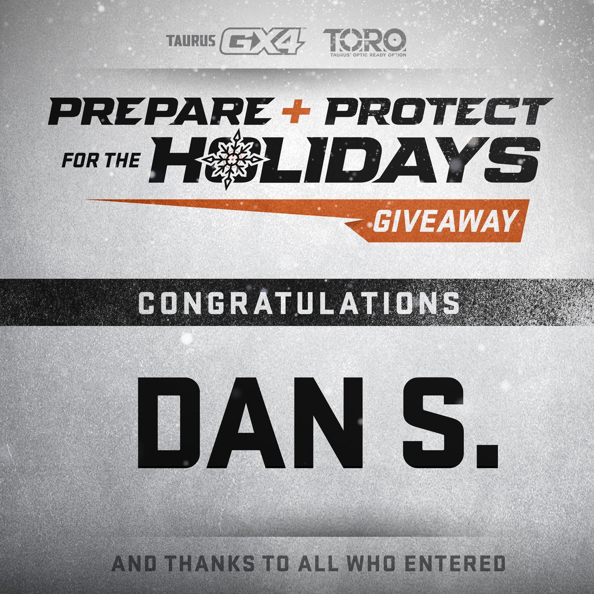 TaurusUSA's tweet image. Dan S. is the winner of the Taurus GX4™ TORO holiday giveaway! Congrats, Dan! @CBHolsters @TeamHornady @holosunoptics @Breakthrough_cl
