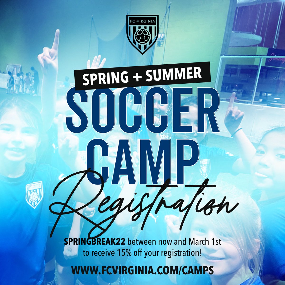 WeareFCVR's tweet photo. 🙌 #FCV is excited to announce our camp schedule for 2022! Join us this April and throughout the summer for weeks of fun and lots of soccer. 🆕We’ve added summer camps in South Riding this year as well. https://t.co/90pOK1c3Zn