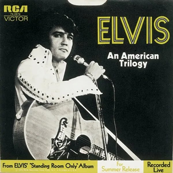 Today in 1972, #ElvisPresley recorded #AnAmericanTrilogy, a patriotic medley of #Dixie, #TheBattleHymnOfTheRepublic, & #AllMyTrials.

Although #Elvis made it a signature concert showstopper, the single was less successful, making #66 #Billboard, #73 #CashBox, & #59 #RecordWorld.