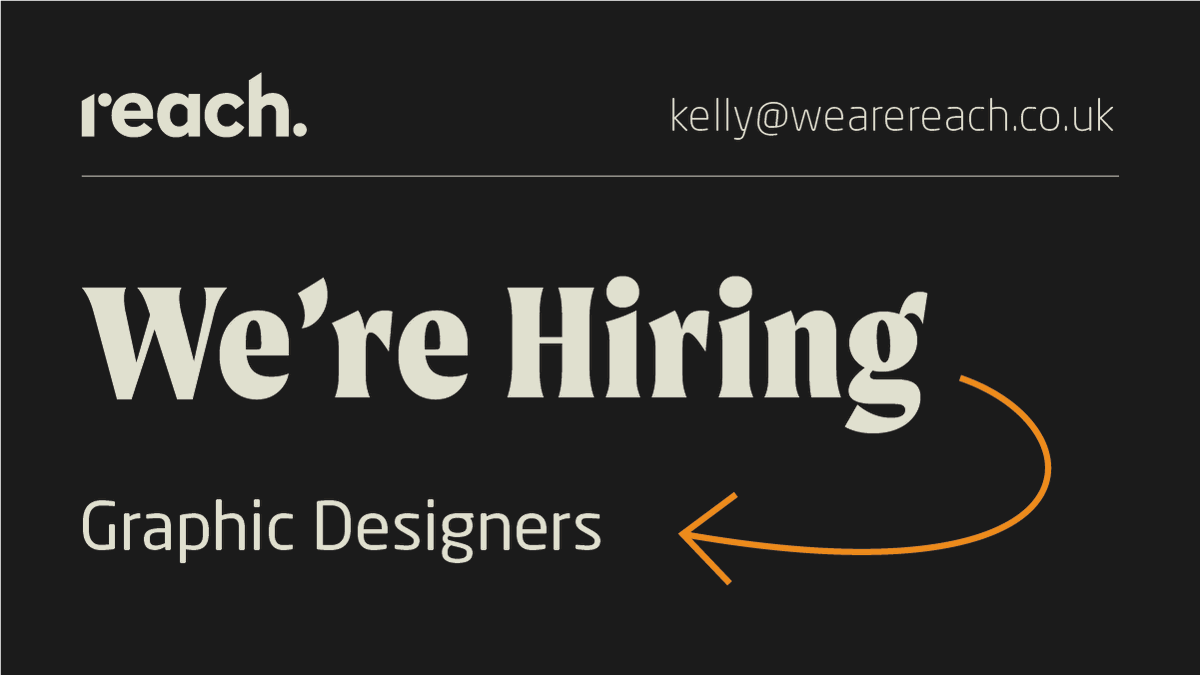 🚨WANTED: Graphic Designers 🚨

An amazing opportunity to join our team! Find all our vacancies here: bit.ly/Reachhiring